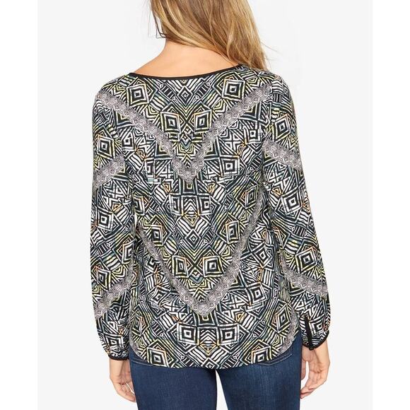 Ella Moss Maternity Tribal Blouse - Geometric - Black Multi - Picture 2 of 12
